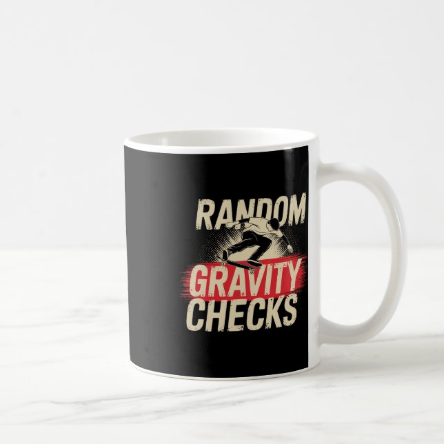Random Gravity Checks Skateboard Skateboarder Skat Coffee Mug (Right)
