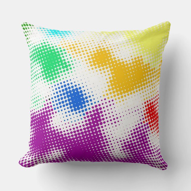 Random halftone colourful background cushion (Front)
