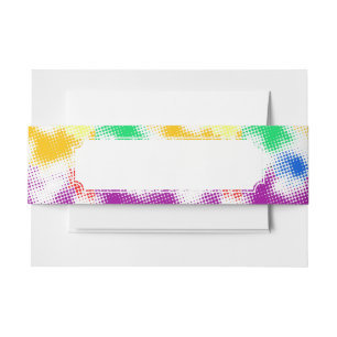 Random halftone colourful background invitation belly band