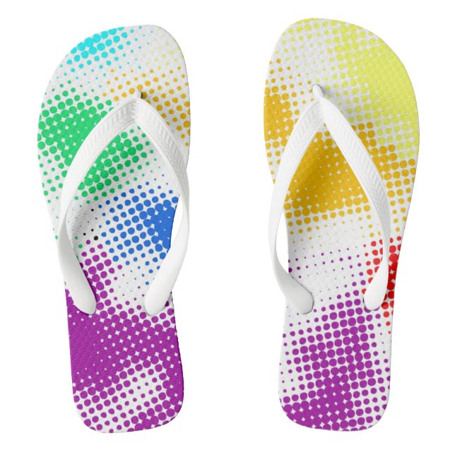 Random halftone colourful background jandals (Footbed)