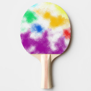 Random halftone colourful background ping pong paddle