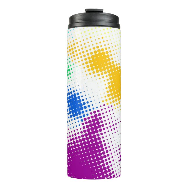 Random halftone colourful background thermal tumbler (Front)