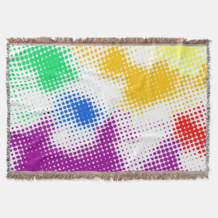 Random halftone colourful background throw blanket