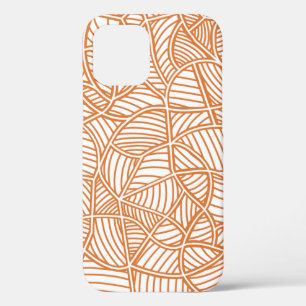 Random Leaf Mosaic Dark Orange iPhone 12 Pro Case