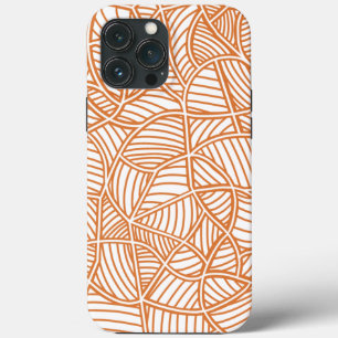 Random Leaf Mosaic Dark Orange iPhone 13 Pro Max Case