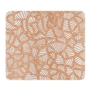 Random Leaf Mosaic Dark Orange Cutting Board