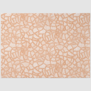 Random Leaf Mosaic Dark Orange Tissue Paper