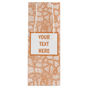 Random Leaf Mosaic Dark Orange Wine Gift Bag