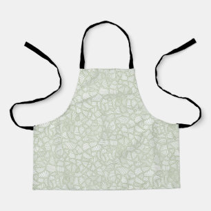 Random Leaf Mosaic Pale Green Apron