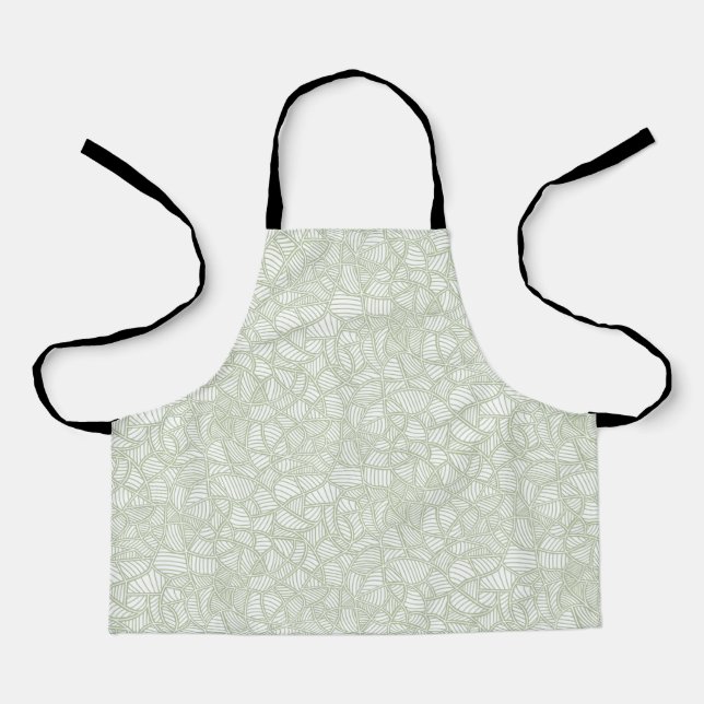Random Leaf Mosaic Pale Green Apron (Front)