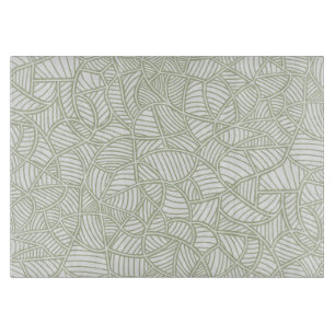 Random Leaf Mosaic Pale Green Cutting Board