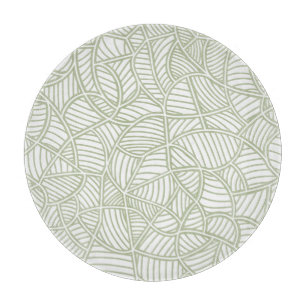 Random Leaf Mosaic Pale Green Cutting Board