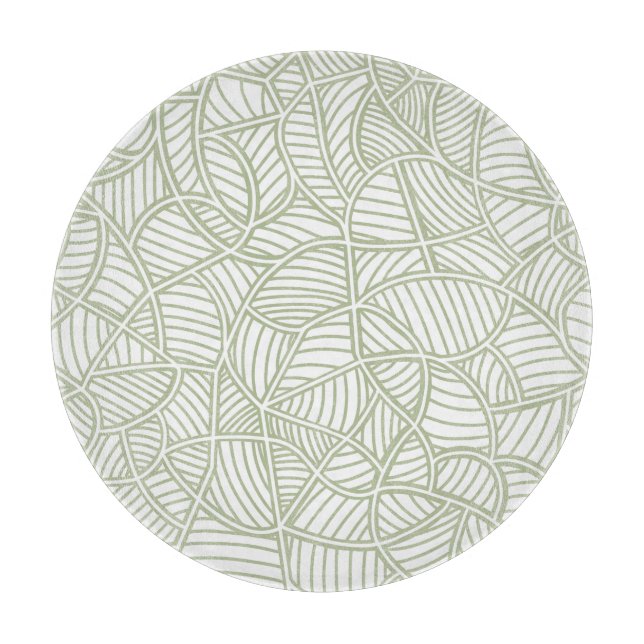 Random Leaf Mosaic Pale Green Cutting Board (Front)