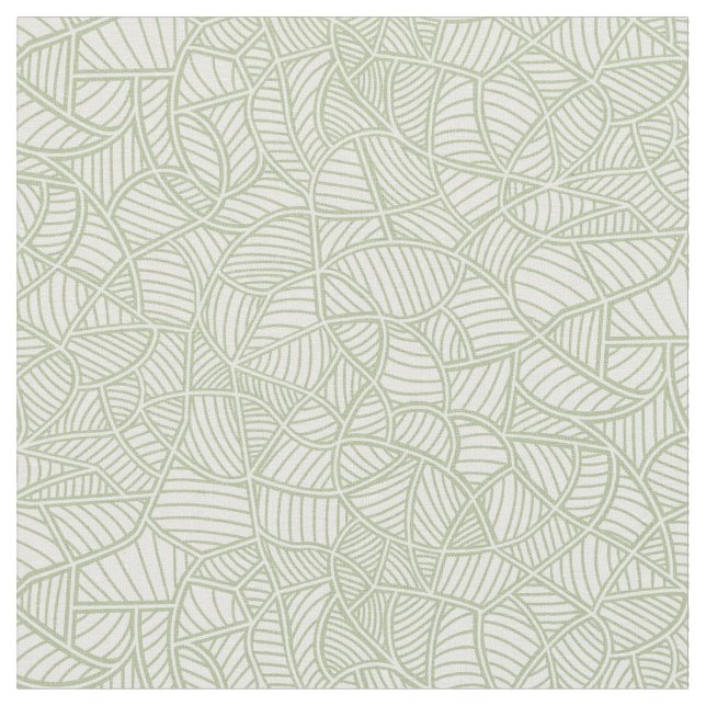 Random Leaf Mosaic Pale Green Fabric (Close Up)