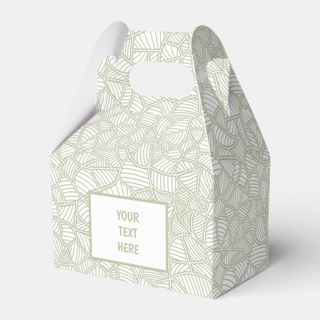 Random Leaf Mosaic Pale Green Favour Box (Front Side)