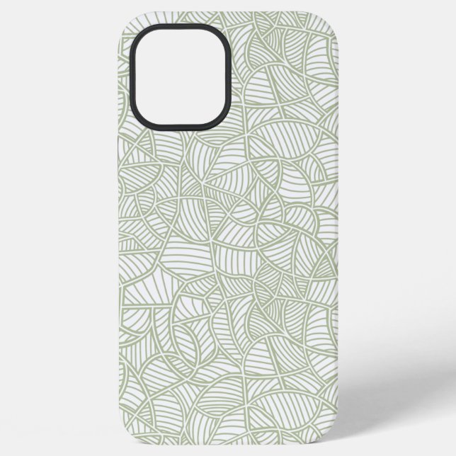 Random Leaf Mosaic Pale Green iPhone Case (Back)