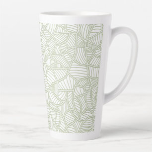 Random Leaf Mosaic Pale Green Latte Mug