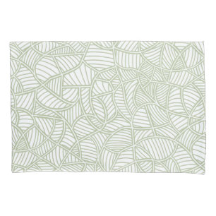 Random Leaf Mosaic Pale Green Pillowcase