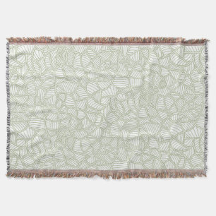 Random Leaf Mosaic Pale Green Throw Blanket