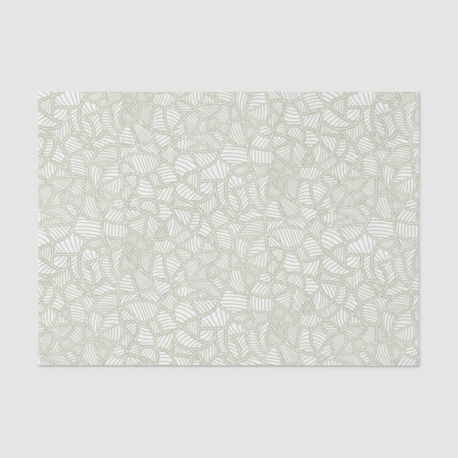 Random Leaf Mosaic Pale Green Tissue Paper (Front)