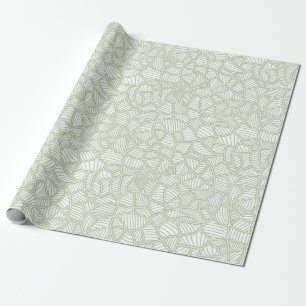 Random Leaf Mosaic Pale Green Wrapping Paper