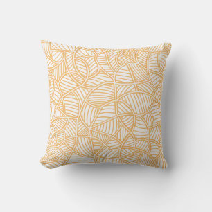 Random Leaf Mosaic Pale Orange Cushion