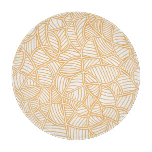 Random Leaf Mosaic Pale Orange Cutting Board