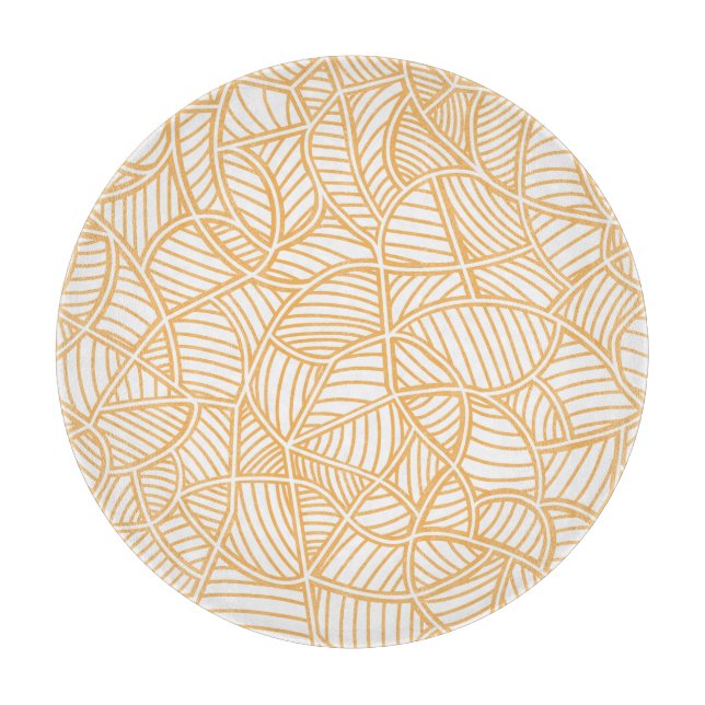 Random Leaf Mosaic Pale Orange Cutting Board (Front)