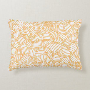 Random Leaf Mosaic Pale Orange Decorative Cushion