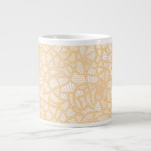 Random Leaf Mosaic Pale Orange Large Coffee Mug