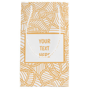 Random Leaf Mosaic Pale Orange Small Gift Bag