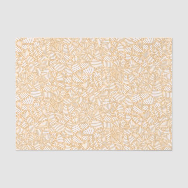 Random Leaf Mosaic Pale Orange Tissue Paper (Front)