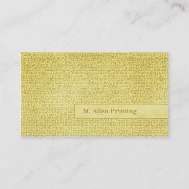 Random Letters Business Card (Front)