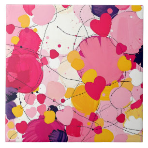 "Random Love Thoughts" - Colourful Abstract Tile