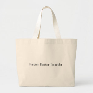 Random Number Generator Large Tote Bag
