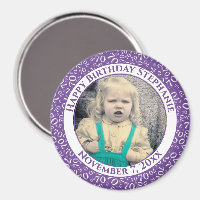 Random Number Pattern 70th Birthday Purple/White