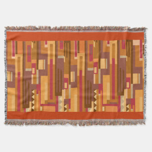 Random patterned warm toned pattern throw blanket