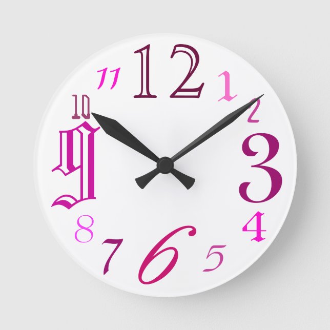 Random (pink) round clock (Front)