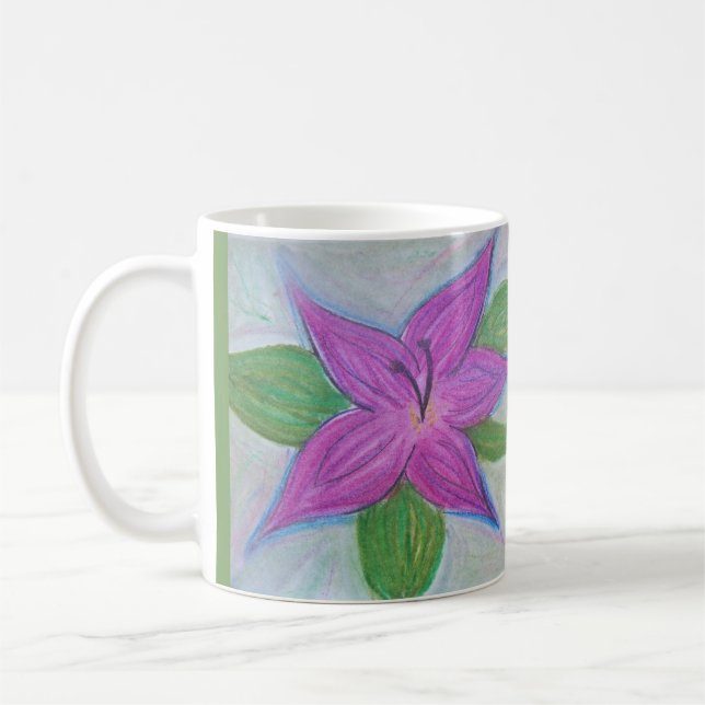 random purple flower mug (Left)