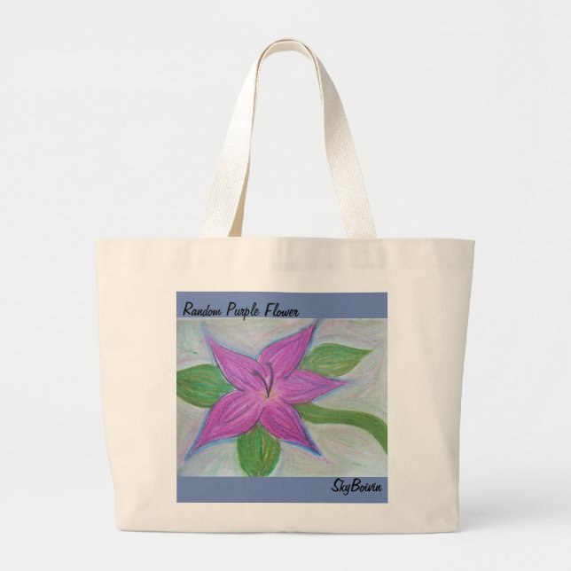 random purple flower tote (Front)