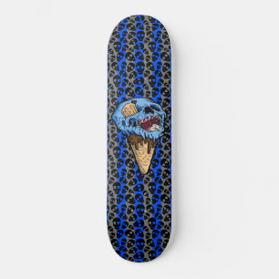 Random Skulls Blue Ice Cream Skull Gravestone Skateboard