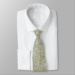 Random Spots - Deep Olive on White Tie