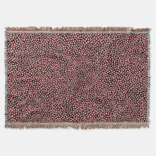 Random Spots - Soft Pink on Black Throw Blanket