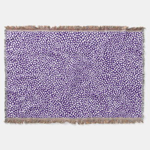 Random Spots - White on Deep Purple Throw Blanket
