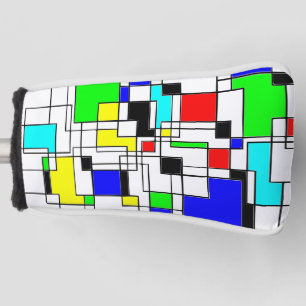 Random Squares Homage To Mondrian Golf Head Cover