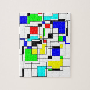 Random Squares Homage To Mondrian Jigsaw Puzzle