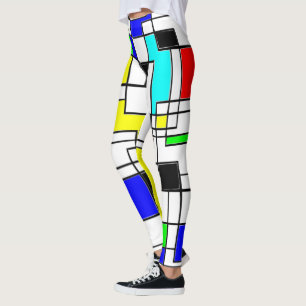 Random Squares Homage To Mondrian Leggings