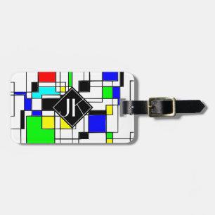 Random Squares Homage To Mondrian Luggage Tag