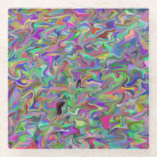 Random Swirl Glass Coaster