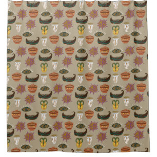 Random Symbols Abstract Pattern Shower Curtain